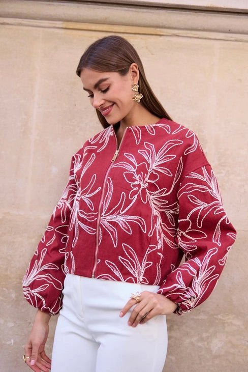 Veste Courte Brodée 100% Coton