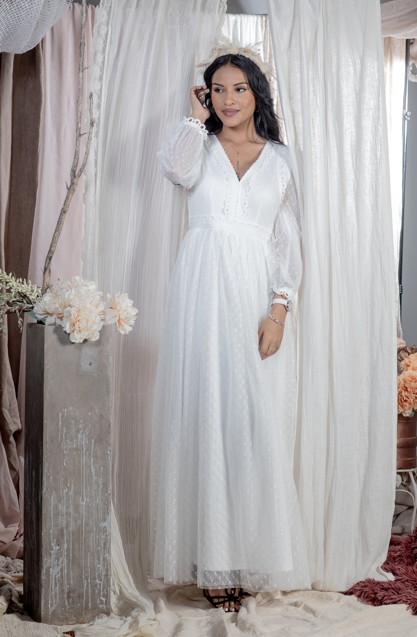 Robe"Blanche Envoûtante"