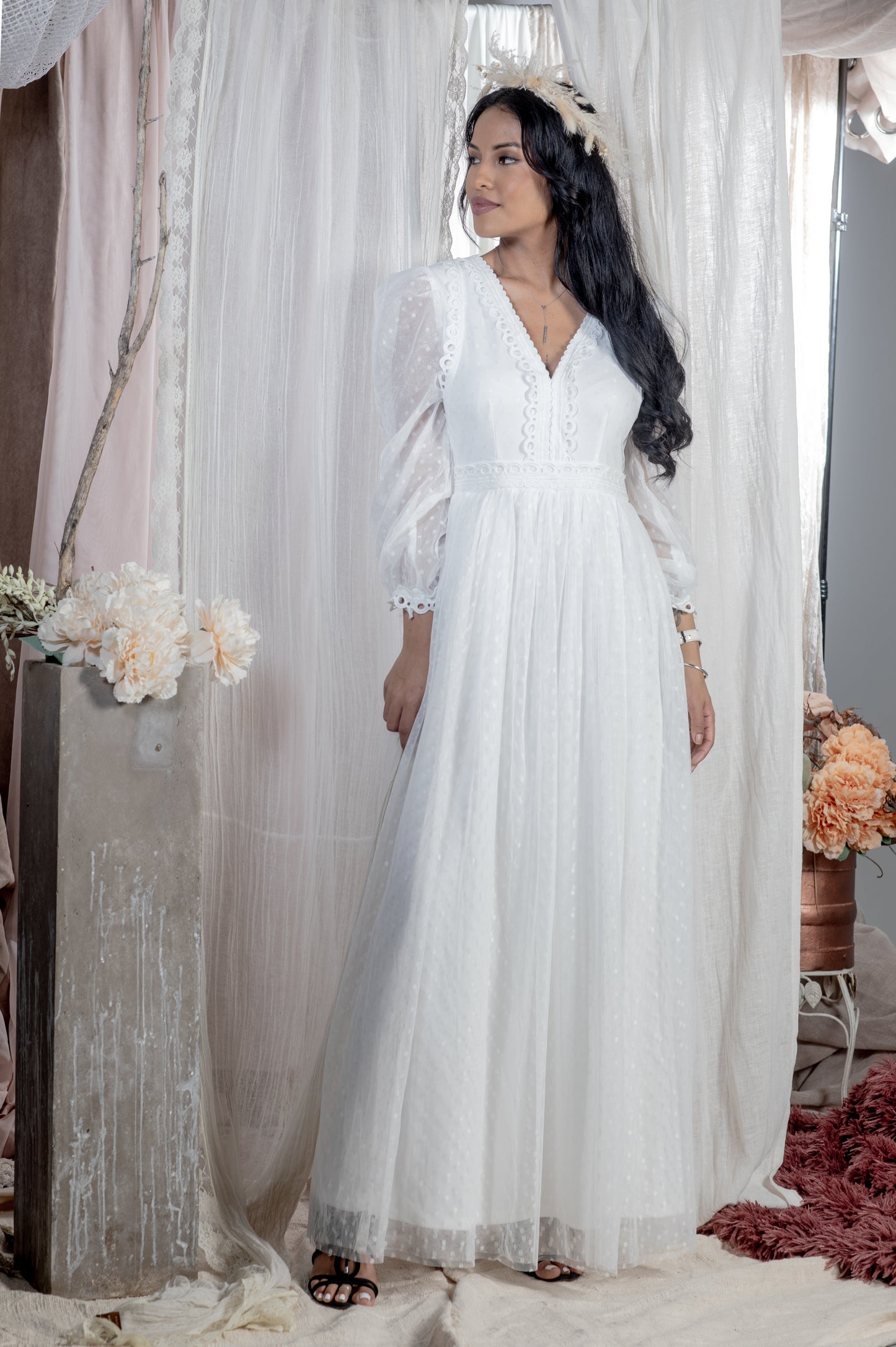 Robe"Blanche Envoûtante"