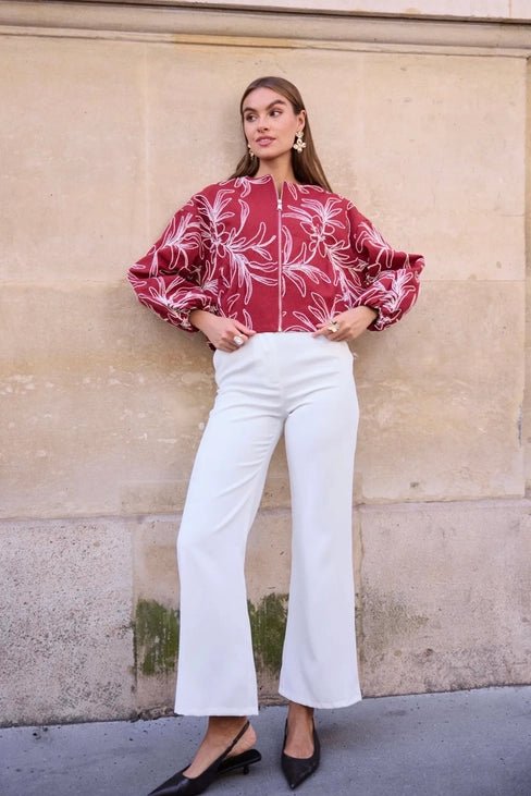 Veste Courte Brodée 100% Coton