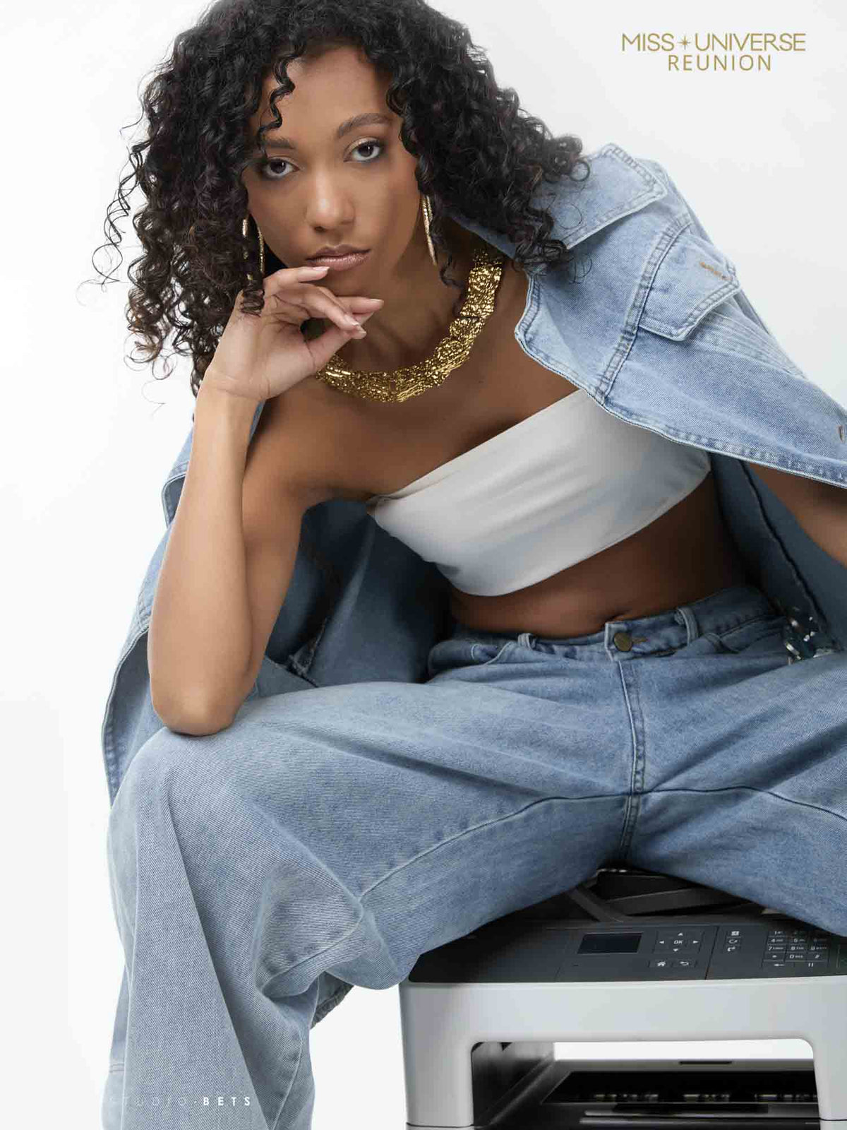 Ensemble AZUR – Tailleur denim clair 100 % coton