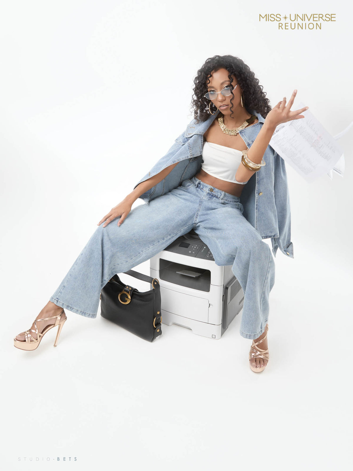 Ensemble AZUR – Tailleur denim clair 100 % coton