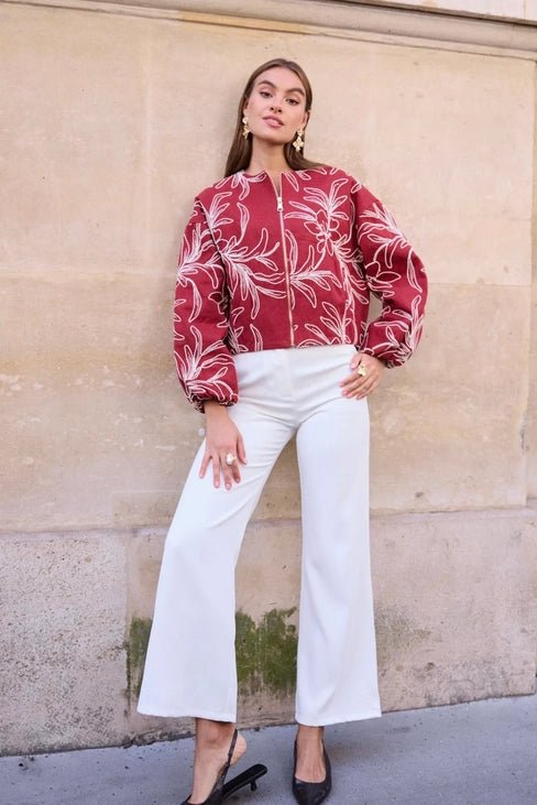 Veste Courte Brodée 100% Coton