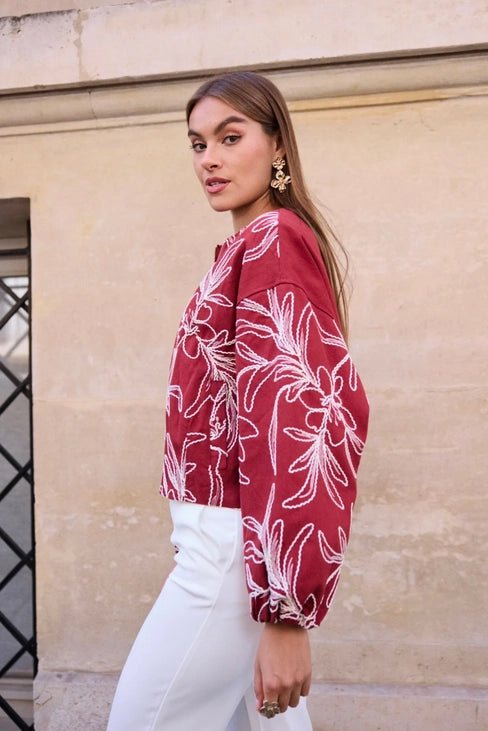 Veste Courte Brodée 100% Coton