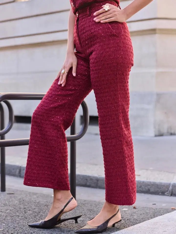 Ensemble Bordeaux Impérial – Tailleur Tweed
