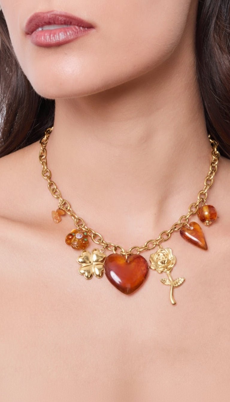 Collier Sarah – Éclat Doré &amp; Douceur d’Ambre - Edition limitée