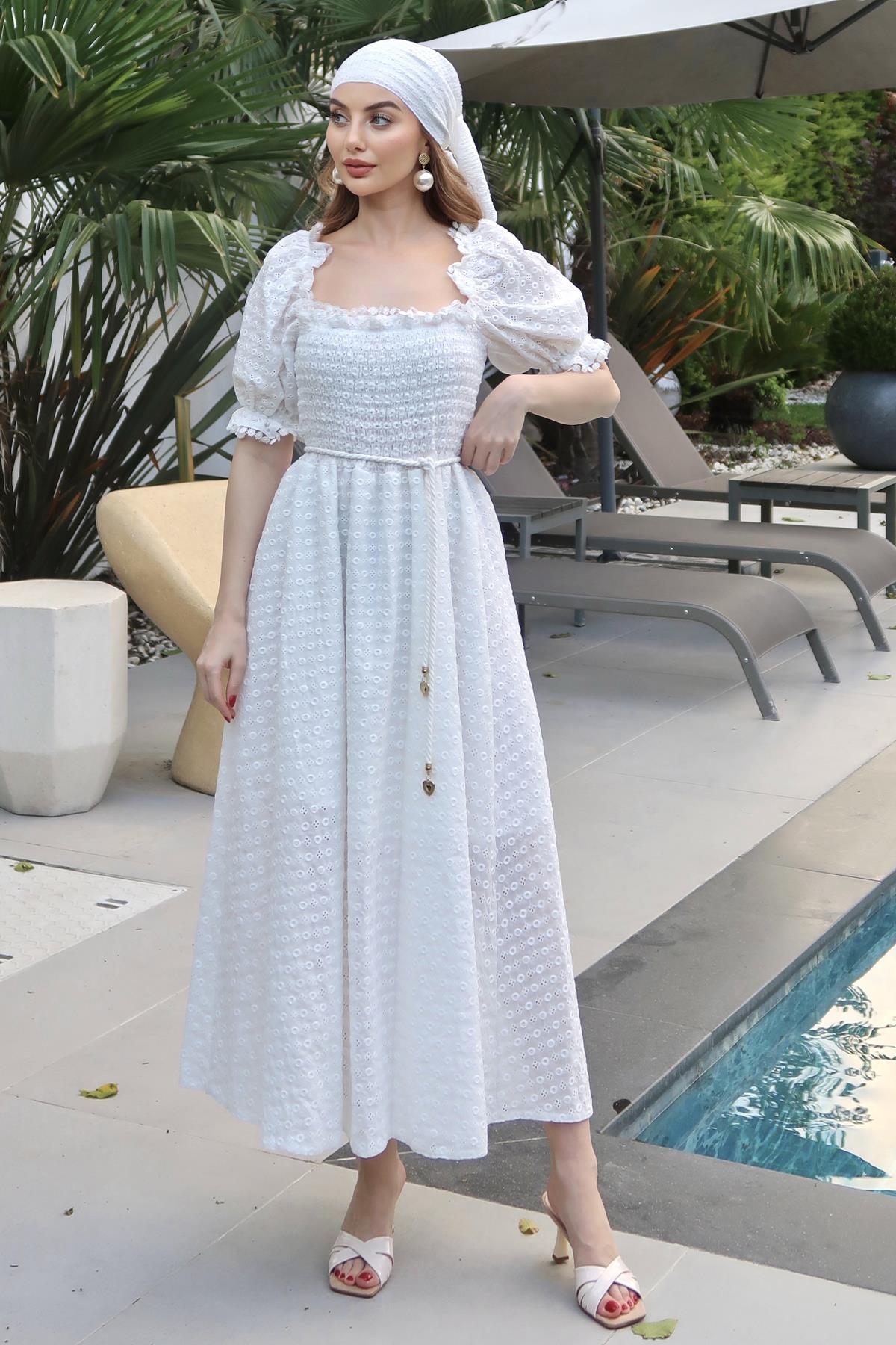 Robe Élise Florale – Broderie Anglaise 100% Coton &amp; Charme Romantique