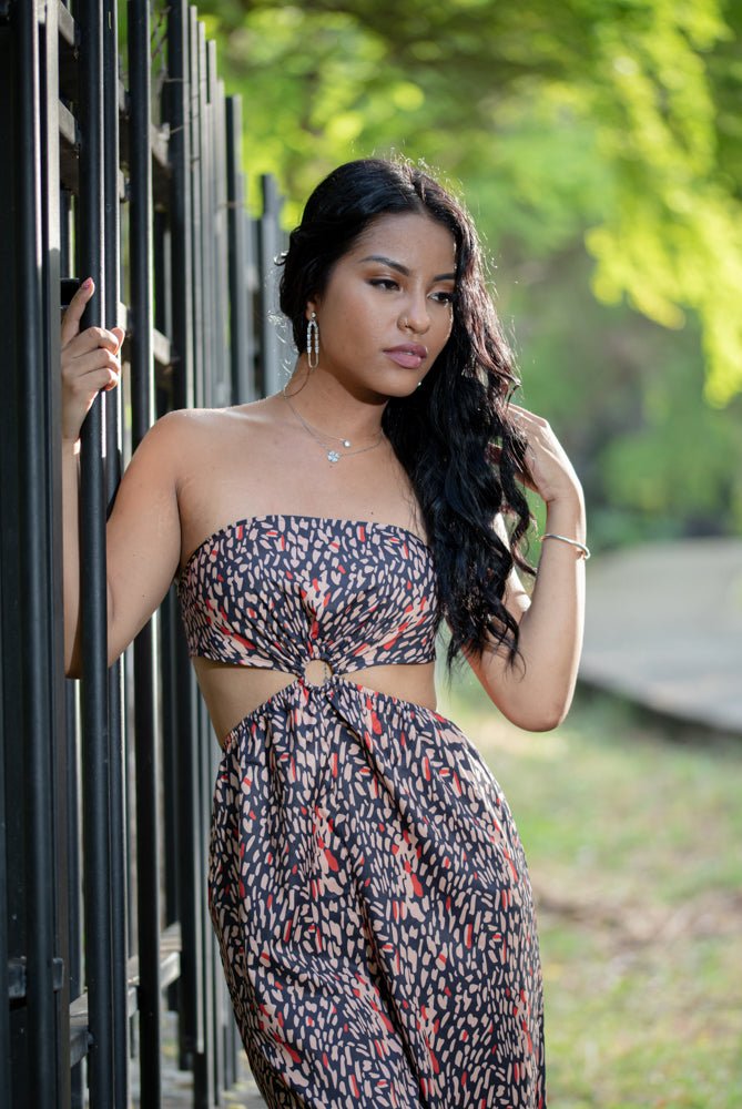 robe motif bleu rouge