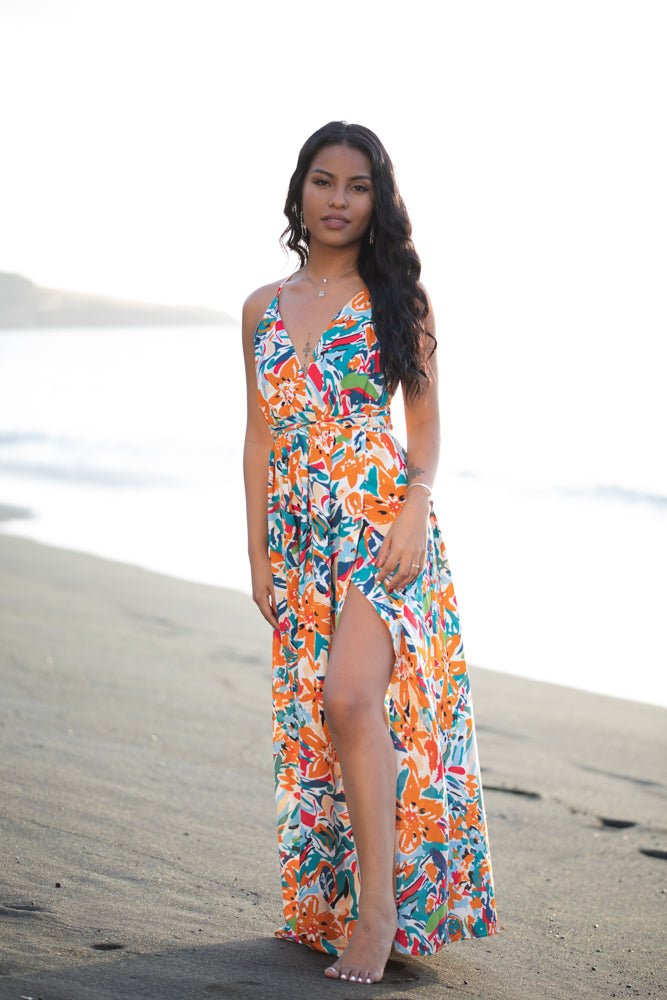 robe longue motif colorée 15