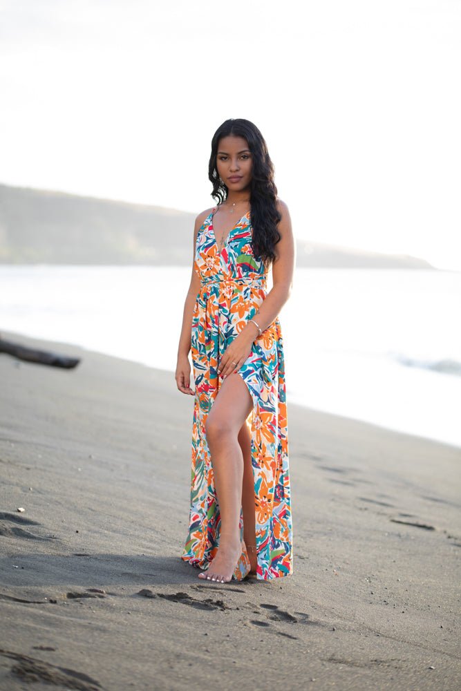 robe longue motif colorée 14