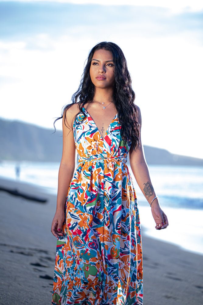 robe longue motif colorée 10