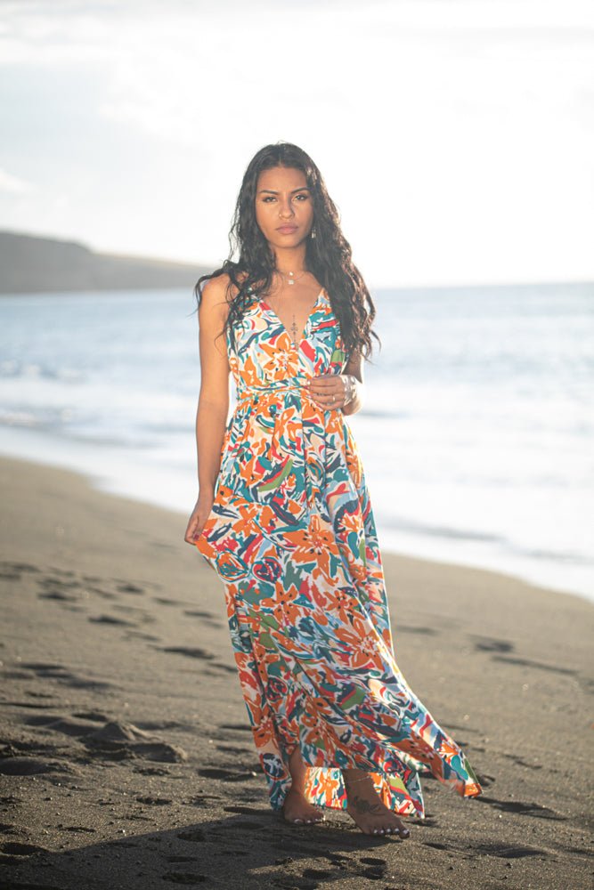 robe longue motif colorée 8