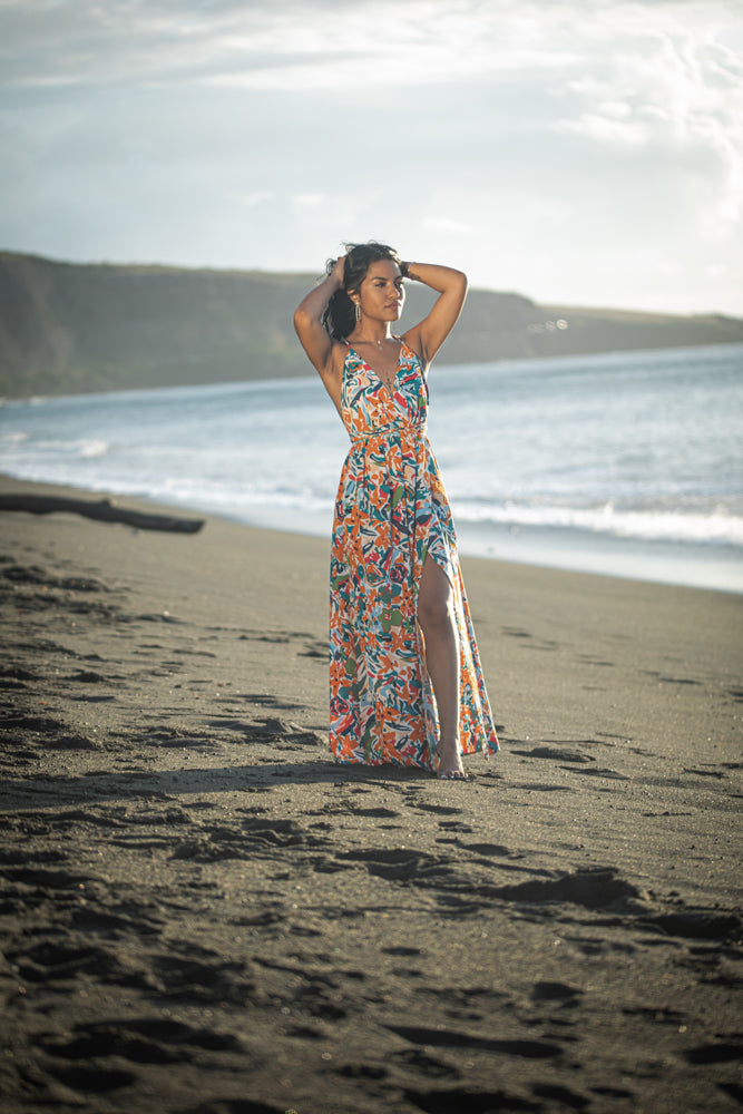 robe longue motif colorée 4