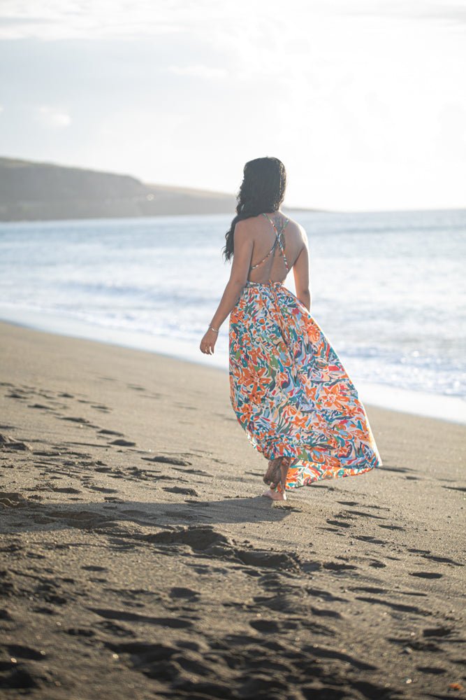 robe longue motif colorée 2