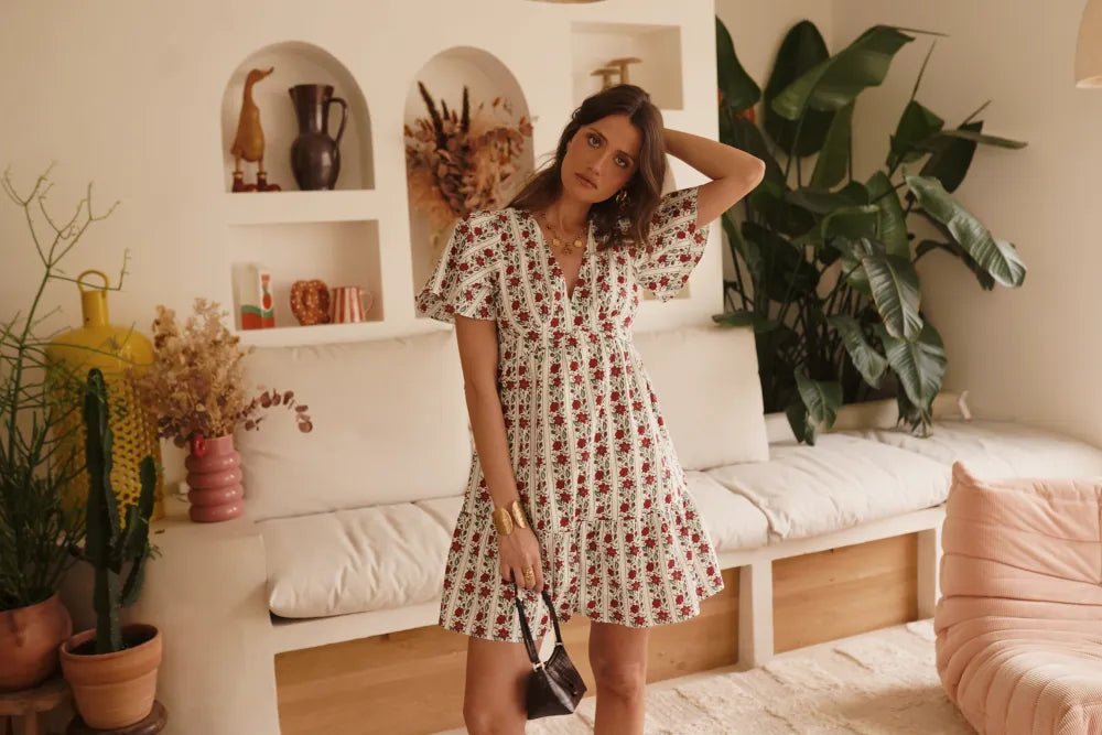 Robe “Livia Provençale” – Robe Courte Fleurie 100% Coton