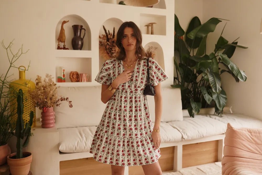 Robe “Livia Provençale” – Robe Courte Fleurie 100% Coton