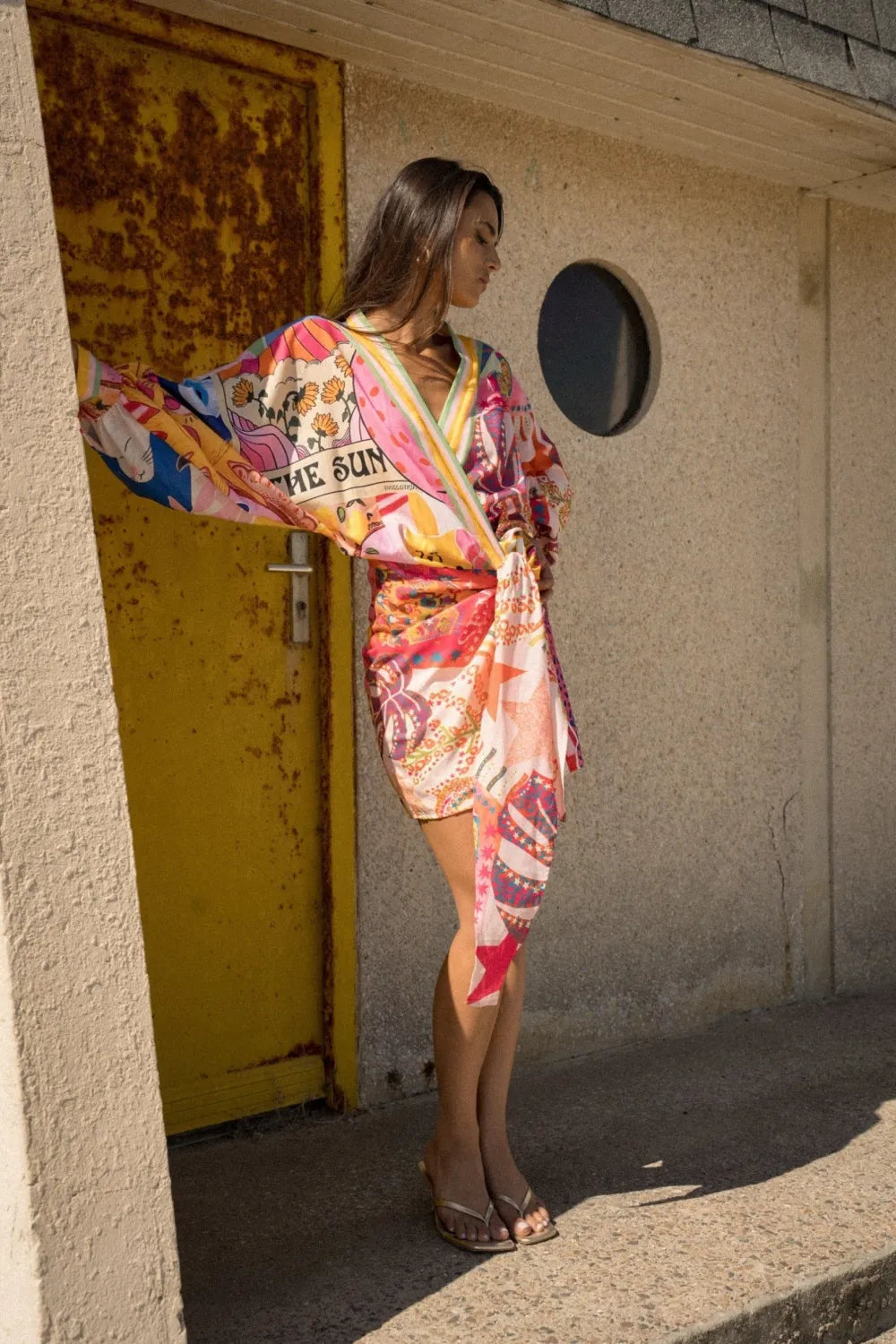 Robe Portefeuille Soléa – Robe kimono colorée en coton