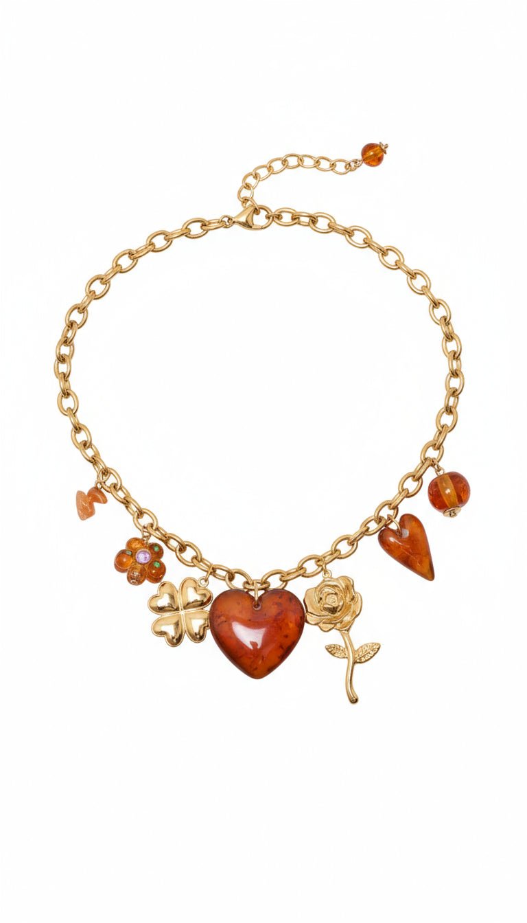 Collier Sarah – Éclat Doré &amp; Douceur d’Ambre - Edition limitée