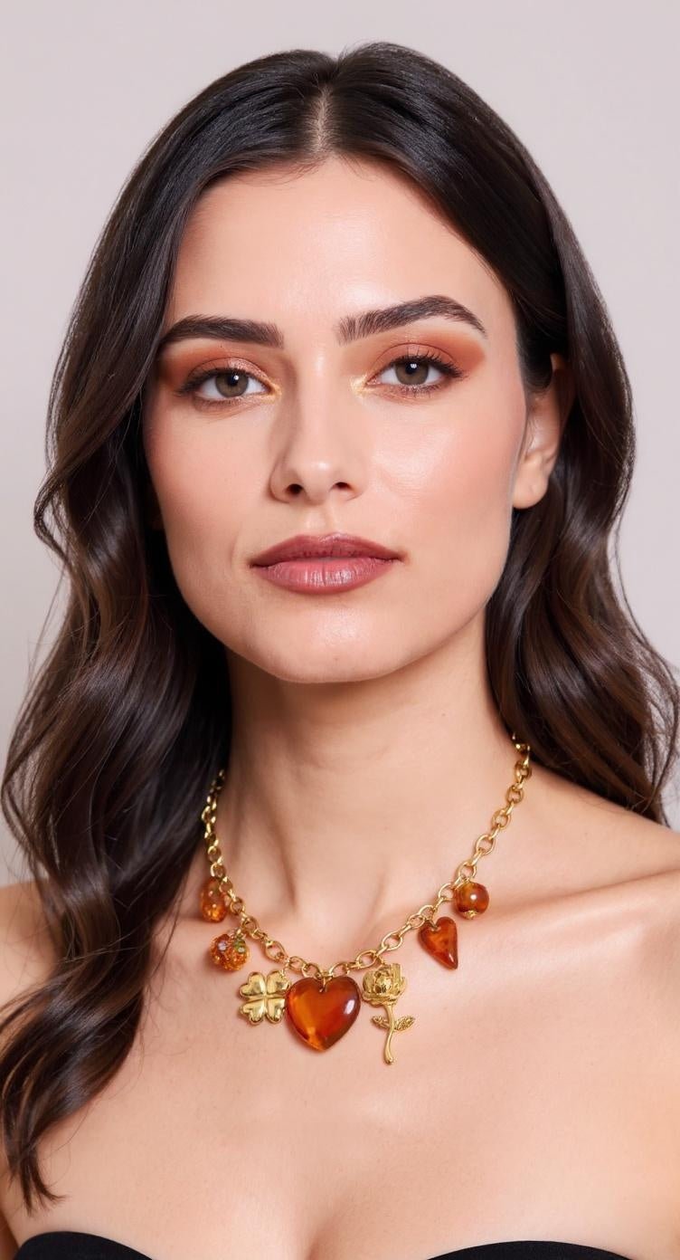 Collier Sarah – Éclat Doré &amp; Douceur d’Ambre - Edition limitée