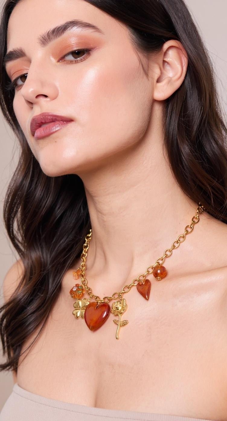 Collier Sarah – Éclat Doré &amp; Douceur d’Ambre - Edition limitée