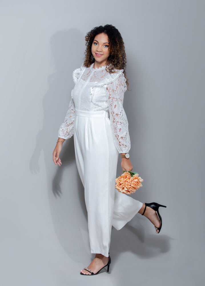 combinaison dentelle blanche