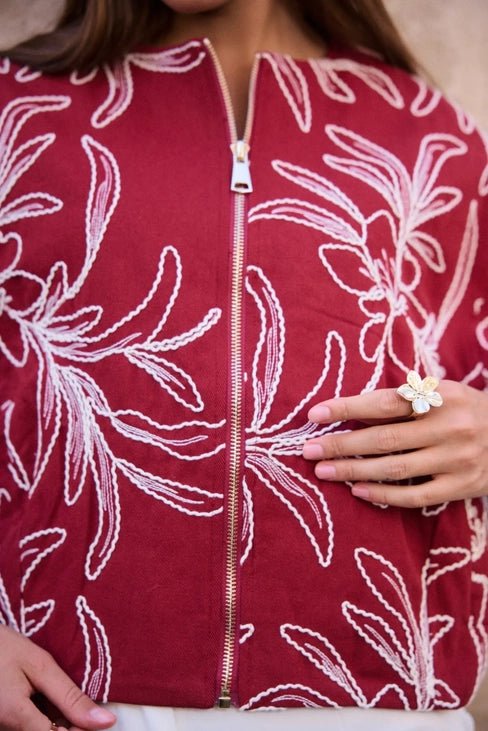 Veste Courte Brodée 100% Coton