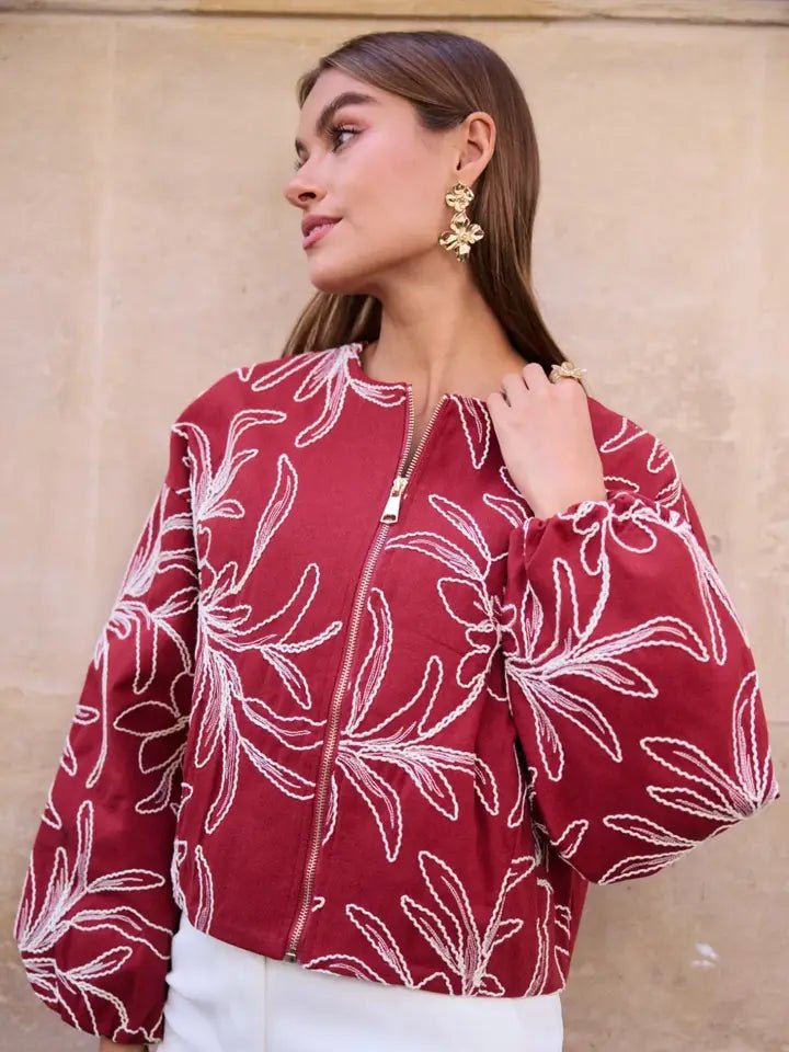 Veste Courte Brodée 100% Coton