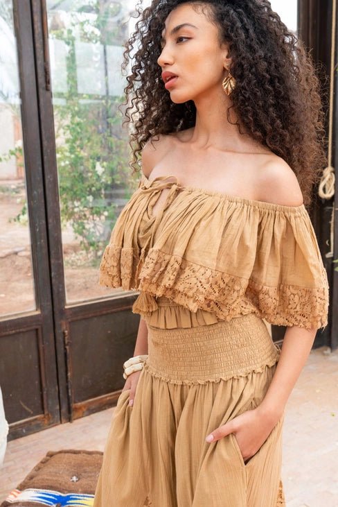 Ensemble Marrakech – Top Volanté & Pantalon Large en Coton Bio - Ruth Collection