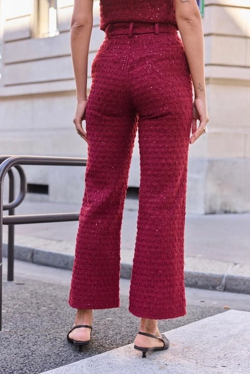 Ensemble Bordeaux Impérial – Tailleur Tweed