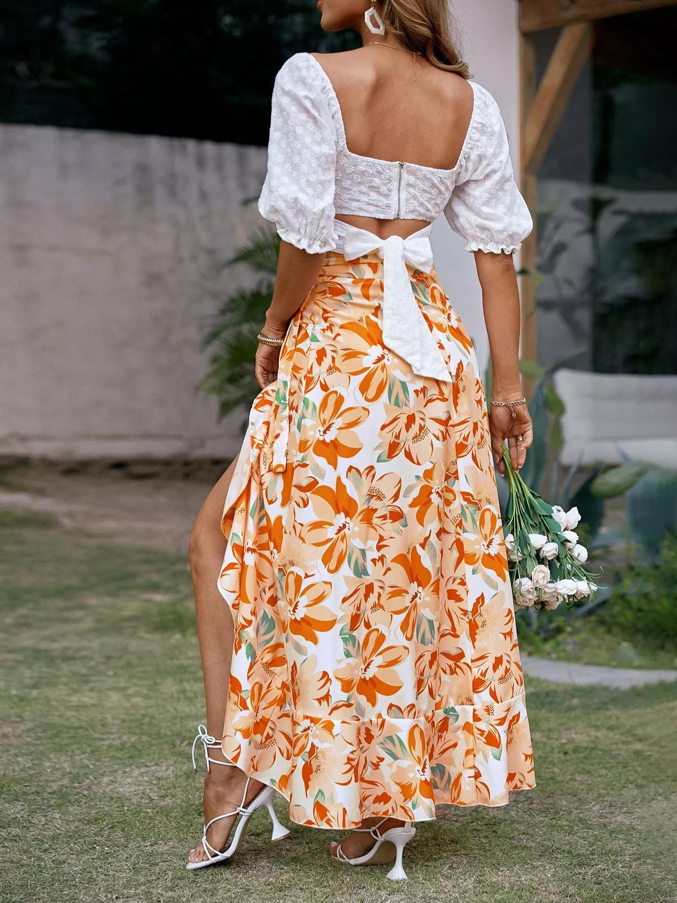 robe fleur orange 2